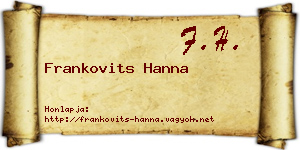 Frankovits Hanna névjegykártya
